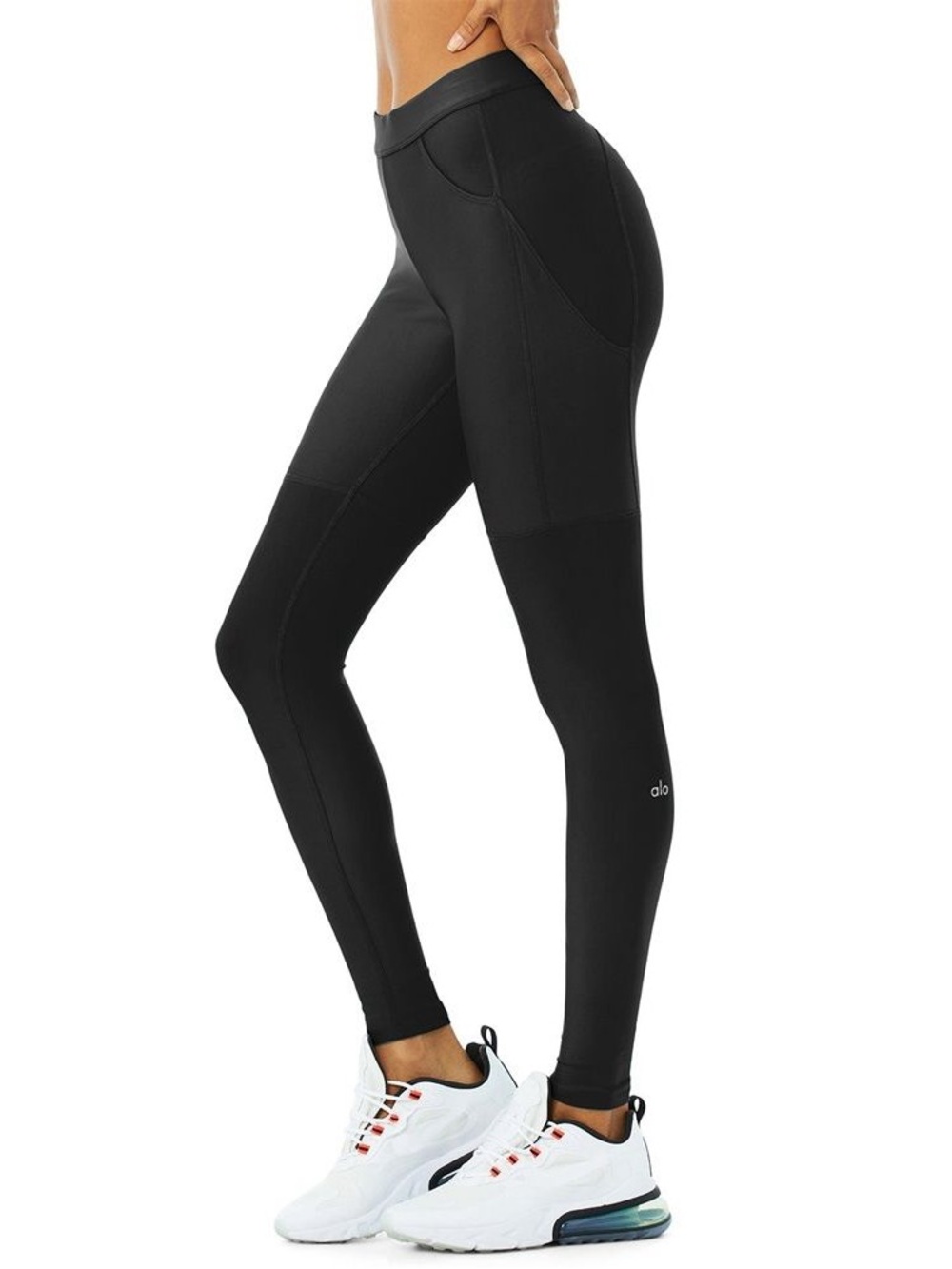 ALO Yoga High Waist 4 Pocket Utility Legging Black Stretch Bottoms Workout